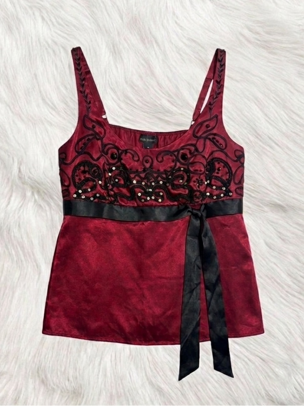 Y2K Baddie Satin Babydoll Top 16 Whimsygoth Embroidered Tie Cami Tank LaneBryant